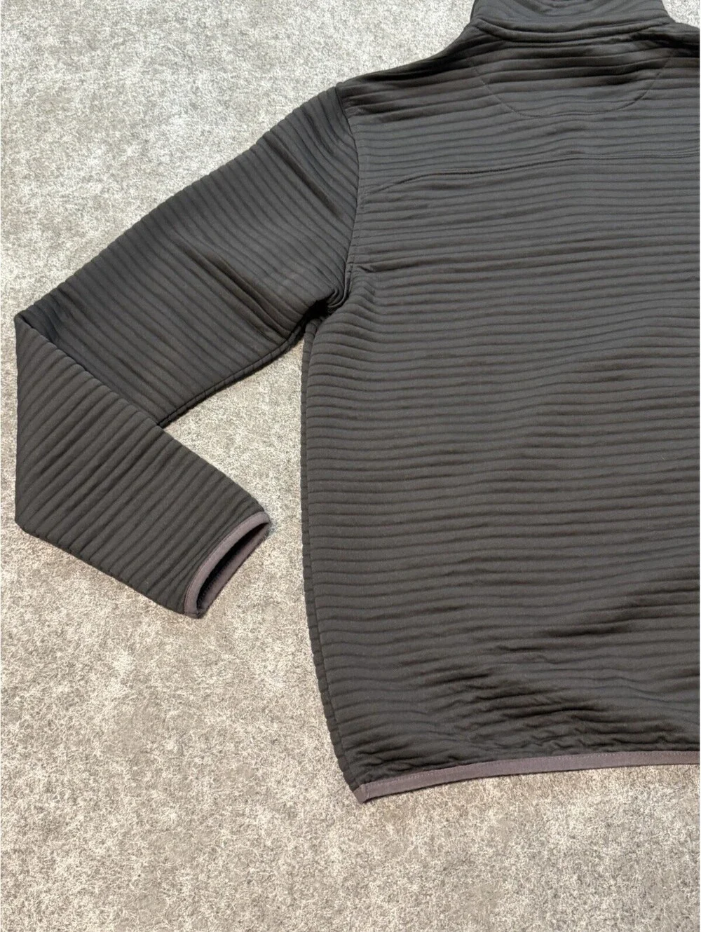 Gerry Men’s M Black Ribbed Fleece Snap Pullover Mock Neck with Kangaroo Pocket